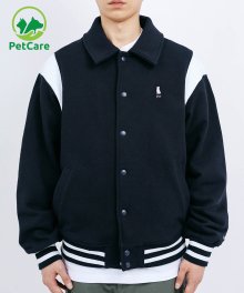 HEAVY WEIGHT HERITAGE HANDSOME DAN VARSITY JACKET NAVY