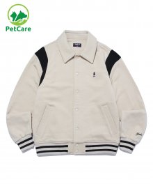 HEAVY WEIGHT HERITAGE HANDSOME DAN VARSITY JACKET BEIGE