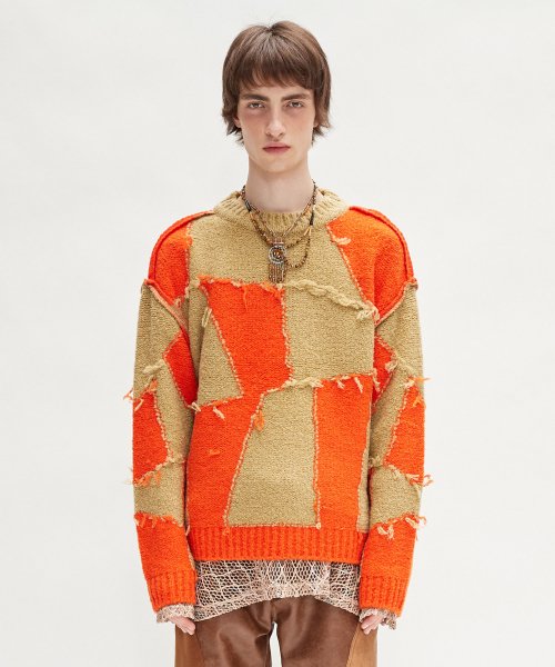 MUSINSA | ANDERSSON BELL Unisex Checkerboard Intarsia Sweater 