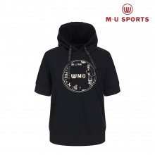 후드 5부 소매 티셔츠 MU22122PL06-BLK