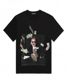 Confident Rich Boy 오버핏 반팔 티셔츠 (VNDTS201) 블랙