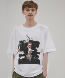 Confident Rich Boy 오버핏 반팔 티셔츠 (VNDTS201) 화이트