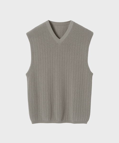 Перфорированный вязаный жилет ASH KHAKI