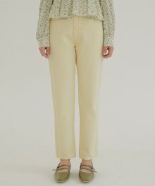 KACK TWILL COTTON STRAIGHT PANTS YELLOW