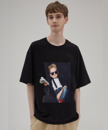 Arrogant Rich Boy 오버핏 반팔 티셔츠 (VNDTS203) 블랙