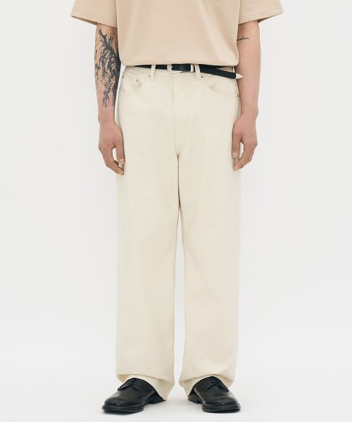 파르티멘토() 와이드 스트레이트 데님 팬츠 내추럴 상품 이미지