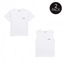 N205KPA910 키즈 2PACK 민소매&반팔 티셔츠 WHITE