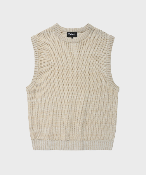 Вязаный жилет в рубчик Beige