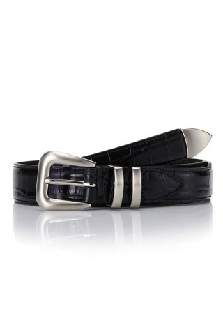 세비지(SAVAGE) 110 Leather Belt - Black(Crocodi...