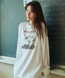 프리미어 아무아 오버핏 티셔츠 ( 화이트&버건디 )
