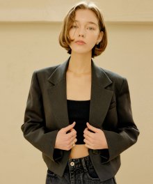 차콜 브린니 크롭 자켓 / CHARCOAL BRYNLEE CROP JACKET