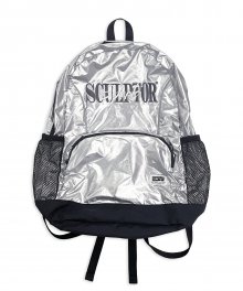 Nylon Slouch Backpack Silver