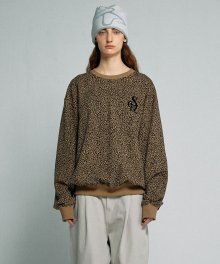 Flocking Symbol Logo Sweatshirt Leopard