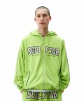 Varsity Track Zip-Up Hoodie Lime