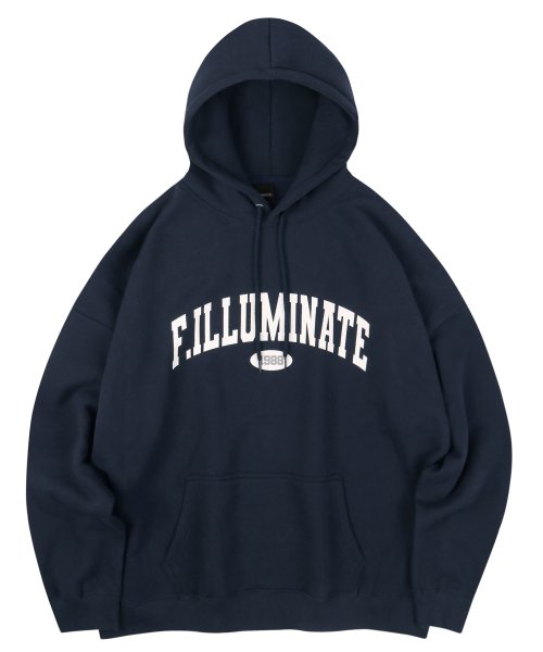 MUSINSA FILLUMINATE OVERSIZED 1988 ARCH LOGO HOODIE NAVY