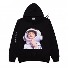 ADLV BABY FACE HOODIE BLACK ASTRONAUT