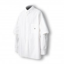 Wide Layered Oxford Shirt - White