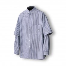 Wide Layered Oxford Shirt - Stripe