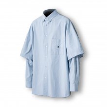 Wide Layered Oxford Shirt - Sky Blue