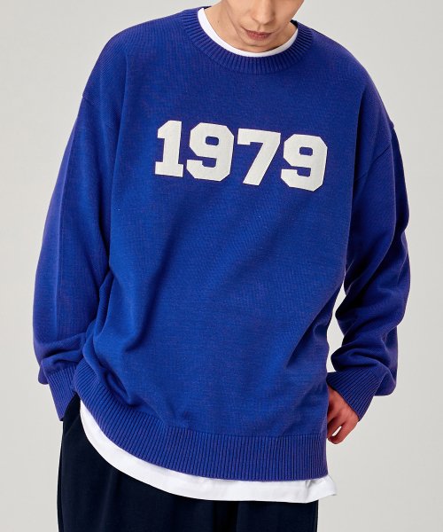 MUSINSA | TAKEASY 1979 SOFT COTTON OVERSIZED SWEATER (ROYAL BLUE)