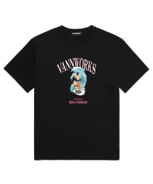 SURF BOARD BEAR  오버핏 반팔 티셔츠 (VNDTS206) 블랙