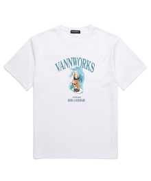 SURF BOARD BEAR  오버핏 반팔 티셔츠 (VNDTS206) 화이트