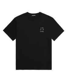야옹이 오버핏 반팔 티셔츠 (VNDTS214) 블랙