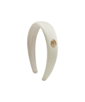 CIRCLE LOGO SATIN HAIR BAND ivory