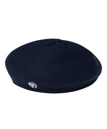 EMBROIDERY KNIT BERET navy