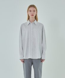 W FRENCH COLLAR SHIRT stripe