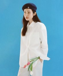 W FRENCH COLLAR SHIRT white