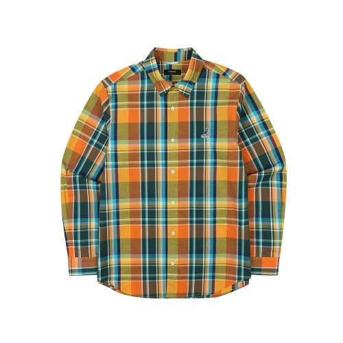 MUSINSA | KANGOL Retro Check Shirt 7051 Green