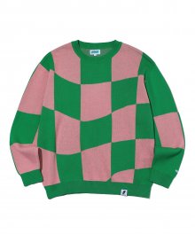 CHECKER BOARD KNIT PINK