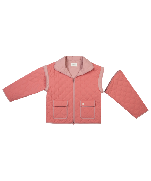 Съемный стеганый джемпер (Pink)