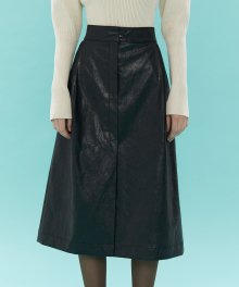 Eco Leather Skirt_BLACK
