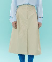 Eco Leather Skirt_L/BEIGE