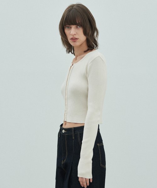 Button Rib Jacket MUSINSA | DIAGONAL BUTTON RIB CARDIGAN (ivory)