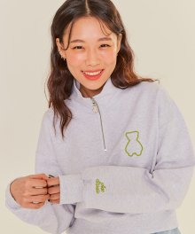 AQO BEAR CROP HALF ZIP-UP MELANGE