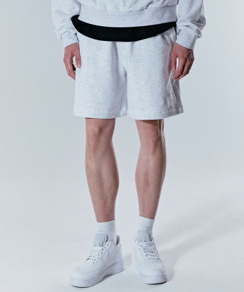 플랙() 런업 X 플랙 밴딩 하프 스웨트팬츠 라이트 그레이 상품 이미지