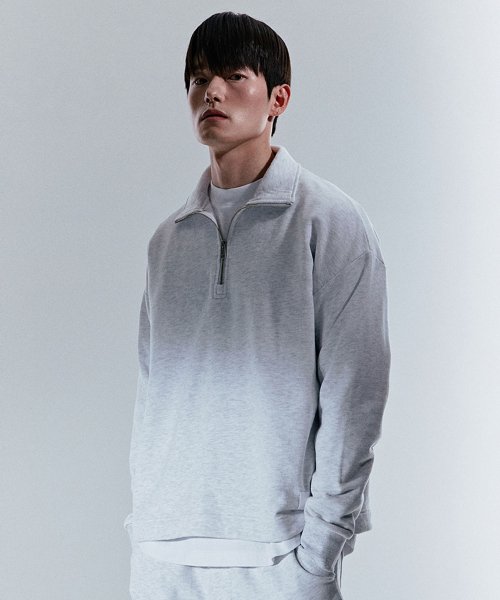 플랙() 런업 X 플랙 하프 집업 스웨트셔츠 라이트 그레이 상품 이미지