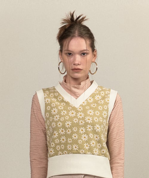 Вязаный кроп-жилет Daisy Light Green