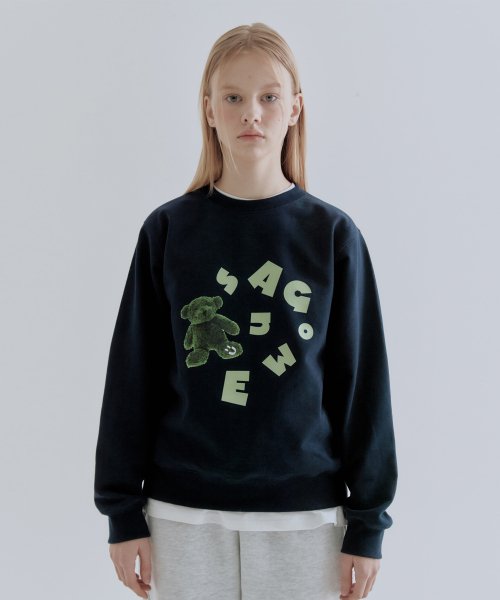 【23.65】22SS★ CIRCLE BEAR SWEAT SHIRT Polo Bear Fleece Sweatshirt