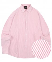 오버핏 시티 스트라이프 셔츠-핑크