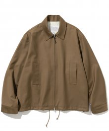 single blouson jacket brown