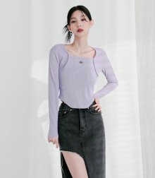 Square neck Line crop long sleeve LAVENDER