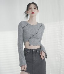 Soft cut Bell sleeve Knit GREY