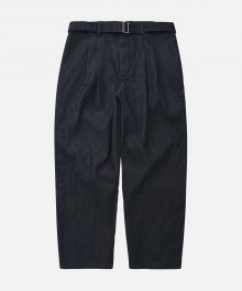 BELTED TWO TUCK PANTS _ INDIGO
