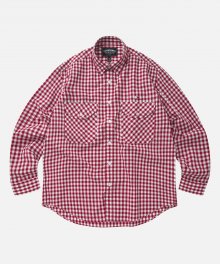 COMPACT CHECK OVERSIZED SHIRT _ RED