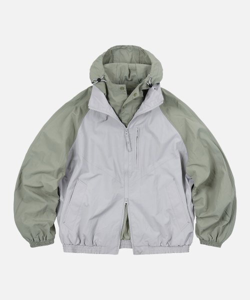 NYLON SET-UP TRACK JACKET _ LIGHT GRAY