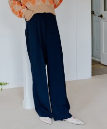 Pintuck Long Wide Pants [NAVY]